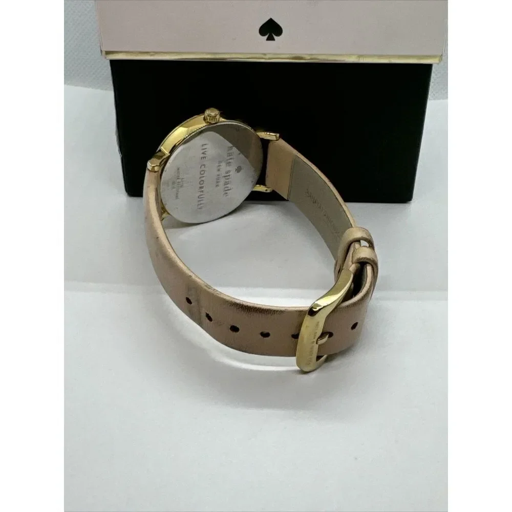 Kate Spade New York Metro 0073 Women's Beige Leather Analog Quartz Watch JNA157